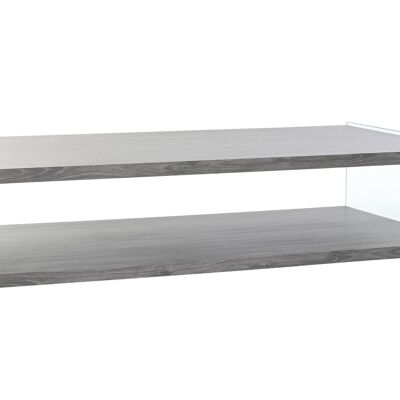 TABLE BASSE VERRE MDF 130X65X35,5 TREMPÉ GRIS MB196163