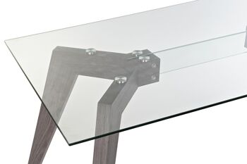 TABLE À MANGER EN VERRE MDF 160X90X75 GRIS TREMPÉ MB196167 2