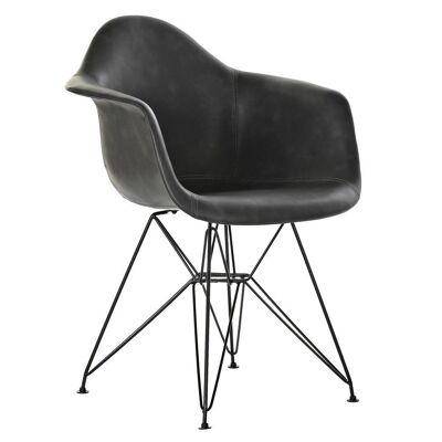 SILLA PU METAL 64X59X84 GRIS OSCURO MB196760