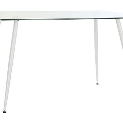 DINING TABLE METAL GLASS 135X75X75 WHITE MB197240