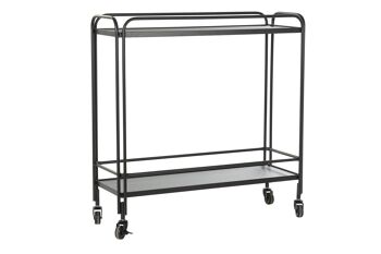 CONSOLE METAL VERRE 80X28X80,5 NOIR MB197291 1