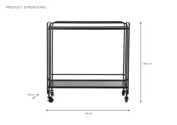 CONSOLE METAL VERRE 80X28X80,5 NOIR MB197291 5