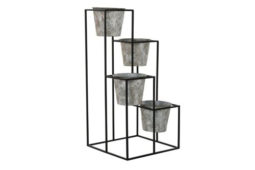 MACETERO METAL 34X34X71 DESGASTADO GRIS MC195600