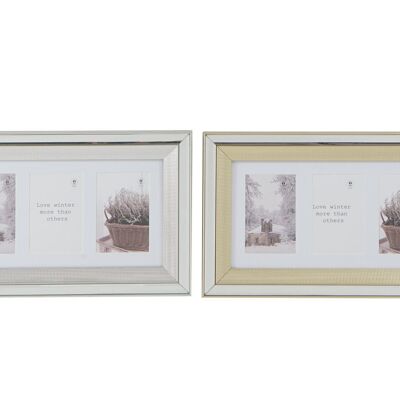 CORNICE MULTIFOTO PS VETRO 47X2X29 3 FOTO 2 ASSORTIMENTO. MF189535