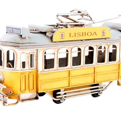 METAL DECORATION VEHICLE 20X7X15 YELLOW TRAM MO131437