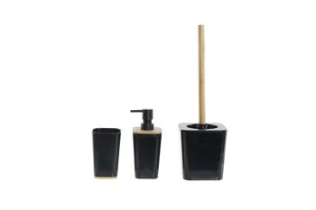 SALLE DE BAIN SET 3 BAMBOU PS 11,5X11,5X38 NOIR PB186063 1