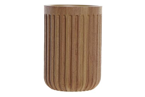 VASO RESINA 8X8X11 SIMIL MADERA MARRON PB191920