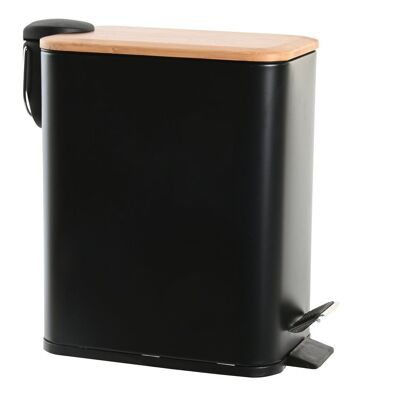 BAMBOO METAL TRASH BIN 28X14X28 5L BLACK PB197311