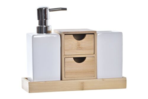 BAÑO SET 4 DOLOMITE BAMBU 20,5X6,8X17 NATURAL PB197315