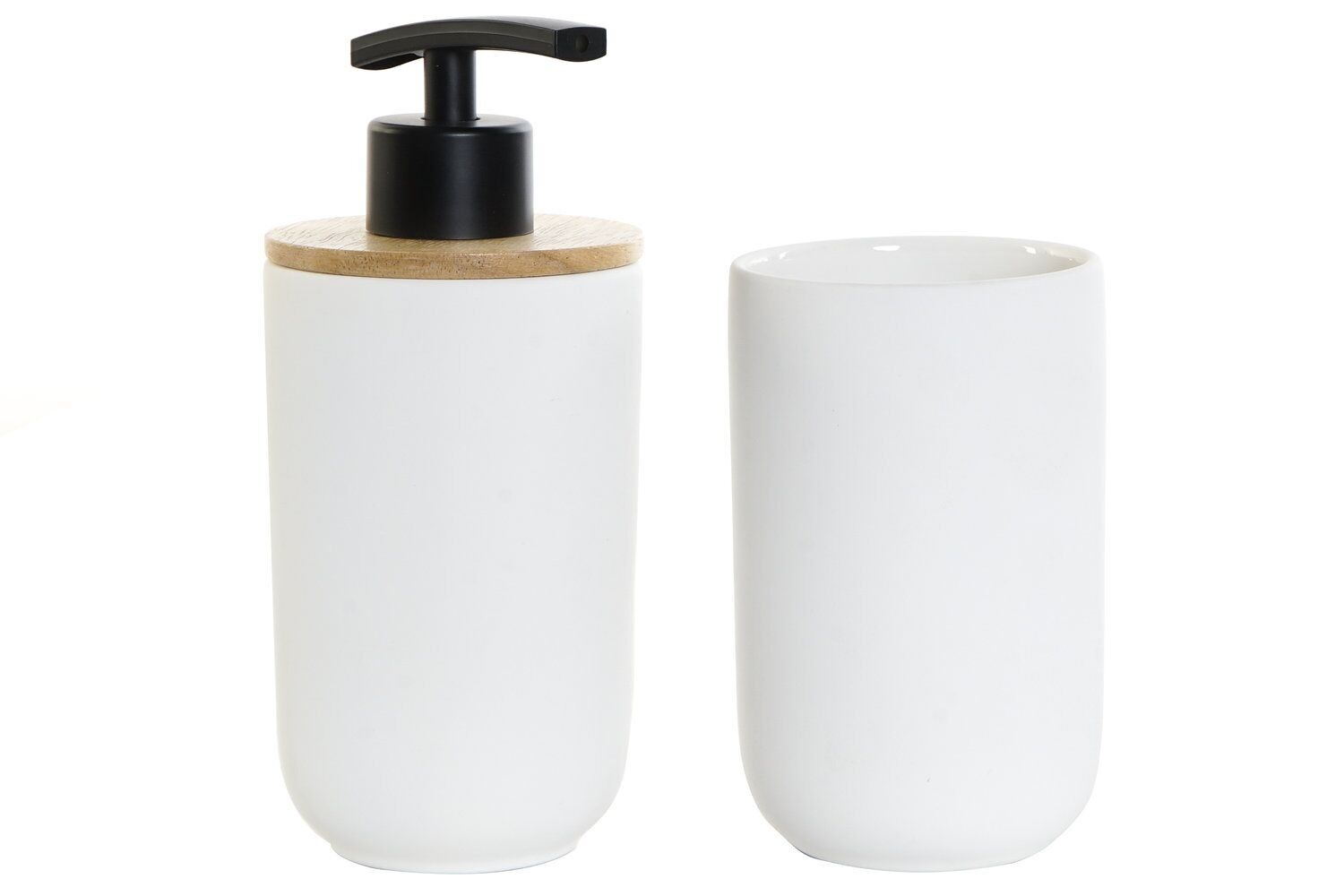 DISPENSER SET 2 BAMBOO GRES 8X8X18 BIANCO PB197537