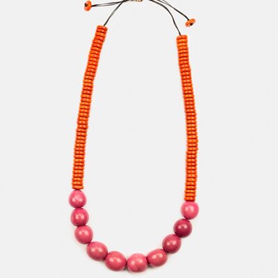 Rio Bolota Necklace - Orange and Pink