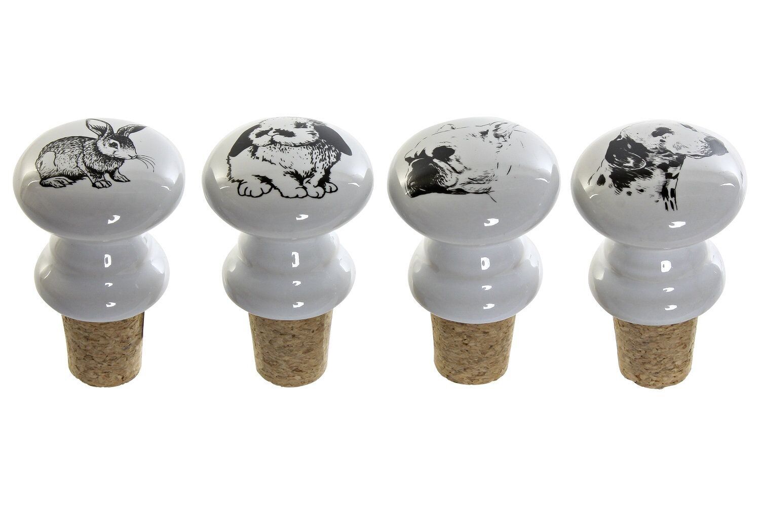 BOUCHON EN LIÈGE CÉRAMIQUE 4X6X4 CHIEN 4 ASSORTIMENT. PC177085