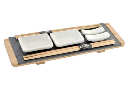 SUSHI SET 9 BAMBU PIZARRA 30X10X3,5 2 SERVICIOS PC185968