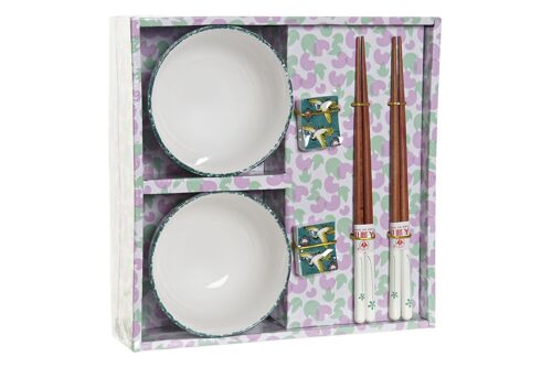 SUSHI SET 6 PORCELANA MADERA 25X25X6,5 VERDE PC186131