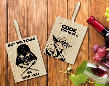 Planche de cuisine en bois personnalisée, Star Wars Designs, Darth Vader, Yoda, Chewbacca Custom Cheese Cutting Board, Fête des Pères, Anniversaire 2