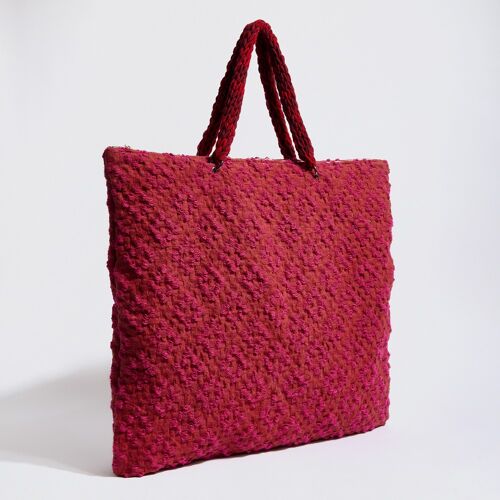 “Stella” raw wool  square oversized tote