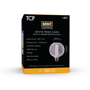 TCP LED Menthe Décorative Mesh Grand Globe Edged Filament ES 3