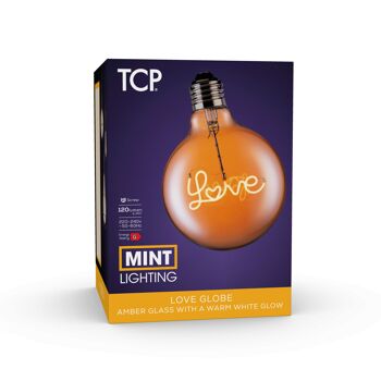 TCP LED menthe filament décoratif amour grand globe ampoule ES 3