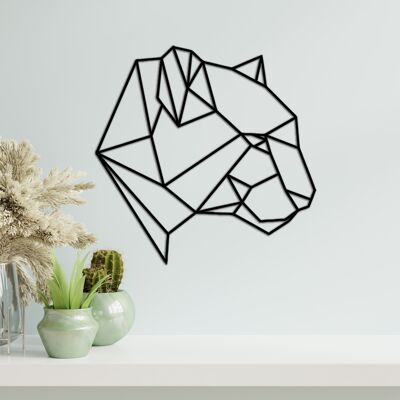 Wooden Geometric Panther Head, Different Colors, Wooden Home and Wall Decor, Minimalist and Modern Figure Art Deco