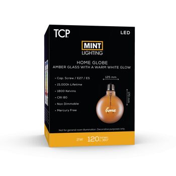 TCP LED Menthe Décoratif Filament Maison Grand Globe ES 3