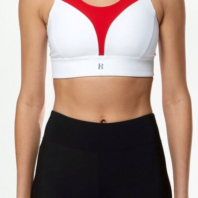 Compression Support Bra - White Black Red