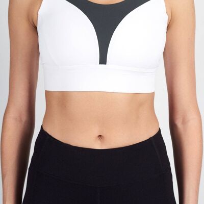 Compression Support Bra - White Black Red