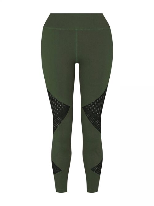 Cropped Fashion Legging (Medium Compression) - Military Green