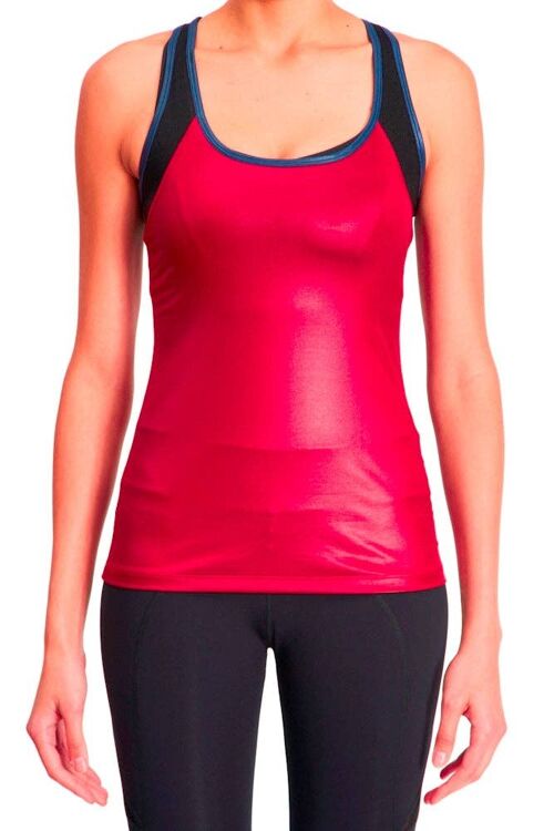 Glossy Racer Back Tank - Oxblood Navy