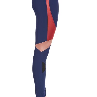 Tri Colour Blocked Legging (Medium Compression) - Electric Blue