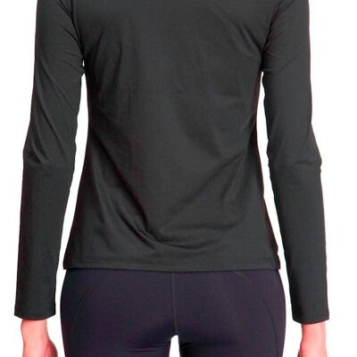 Long Sleeve Half Zip Tunic - Black White