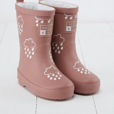 Stivali di gomma invernali per bambini rosa che cambiano colore
