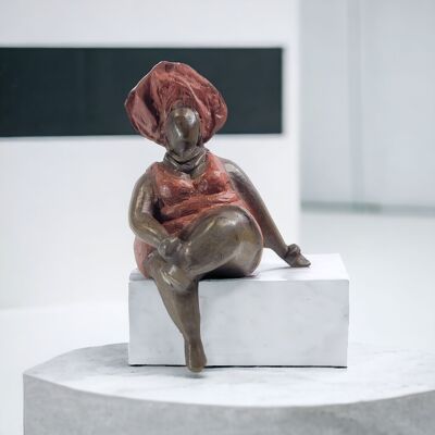 Scultura in bronzo "Bobaraba Yolanda" di Hamidou | Taglia S (14 cm 500 g) | Pezzi unici