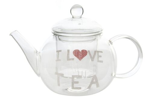 TETERA BOROSILICATO 14X8X15 250 ML, I LOVE TEA PC186171