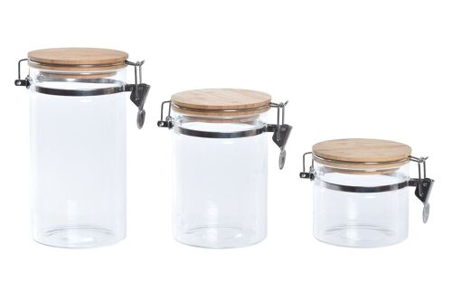 BOTE SET 3 BOROSILICATO BAMBU 14X10X26,3 1,8L, PC186715