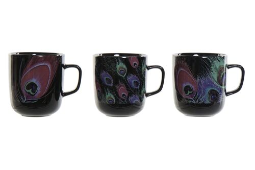 MUG PORCELANA 11,5X8,5X10 380ML, PEACOCK 3 SURT. PC186854