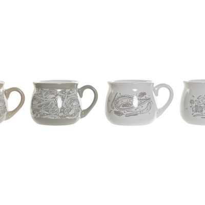 TASSE EN GRÈS 12X9X8 330 ML, PAISLEY 4 ASSORTIMENTS. PC186874