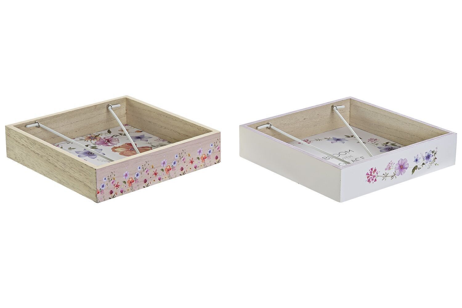 NAPKIN HOLDER MDF METAL 18X18X4 BLOOM 2 ASSORTED. PC186882