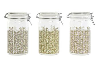 POT EN VERRE 10X12.5X20 1000 ML, FLEURS 3 ASSORTIMENTS. PC186895 1