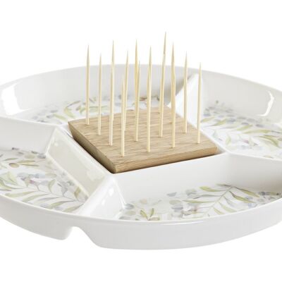 APPETIZER STONEWARE BAMBOO 23,5X23,5X7 CHOPSTICKS PC188213