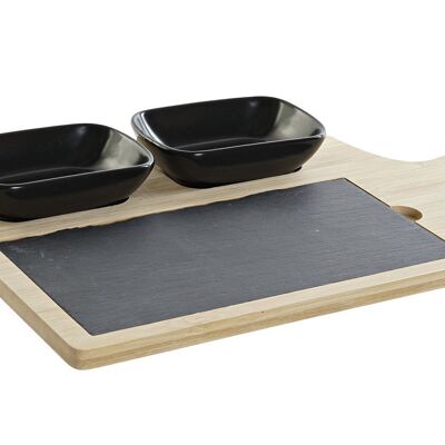 APPETIZER TABLE SET 4 BAMBOO SLATE 33X19,7X3,5 PC188219