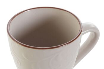 TASSE GRÈS 13,5X9,5X10,5 340ML RELIEF BEIGE PC188259 3