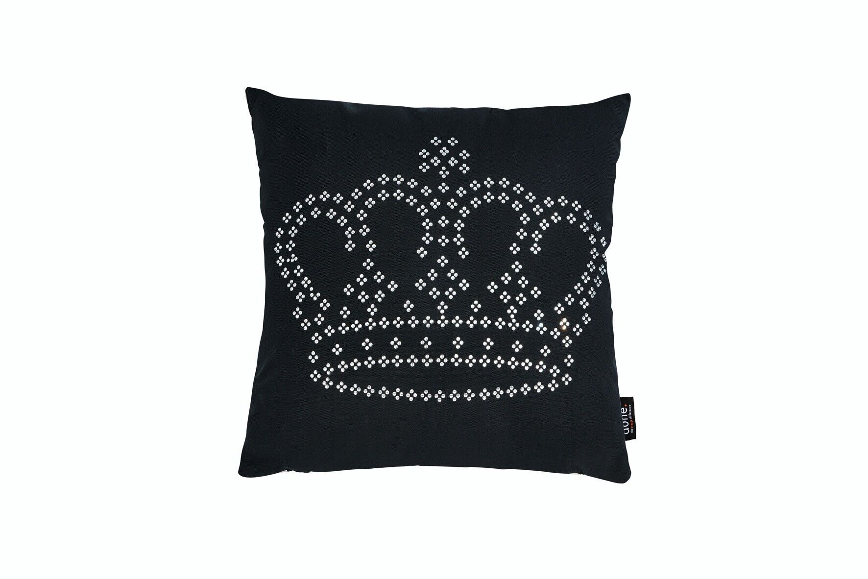 Kissen STONE mit Stasssteinchen Silber CROWN 45x45cm