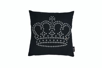 Coussin PIERRE avec strass argent CROWN 45x45cm