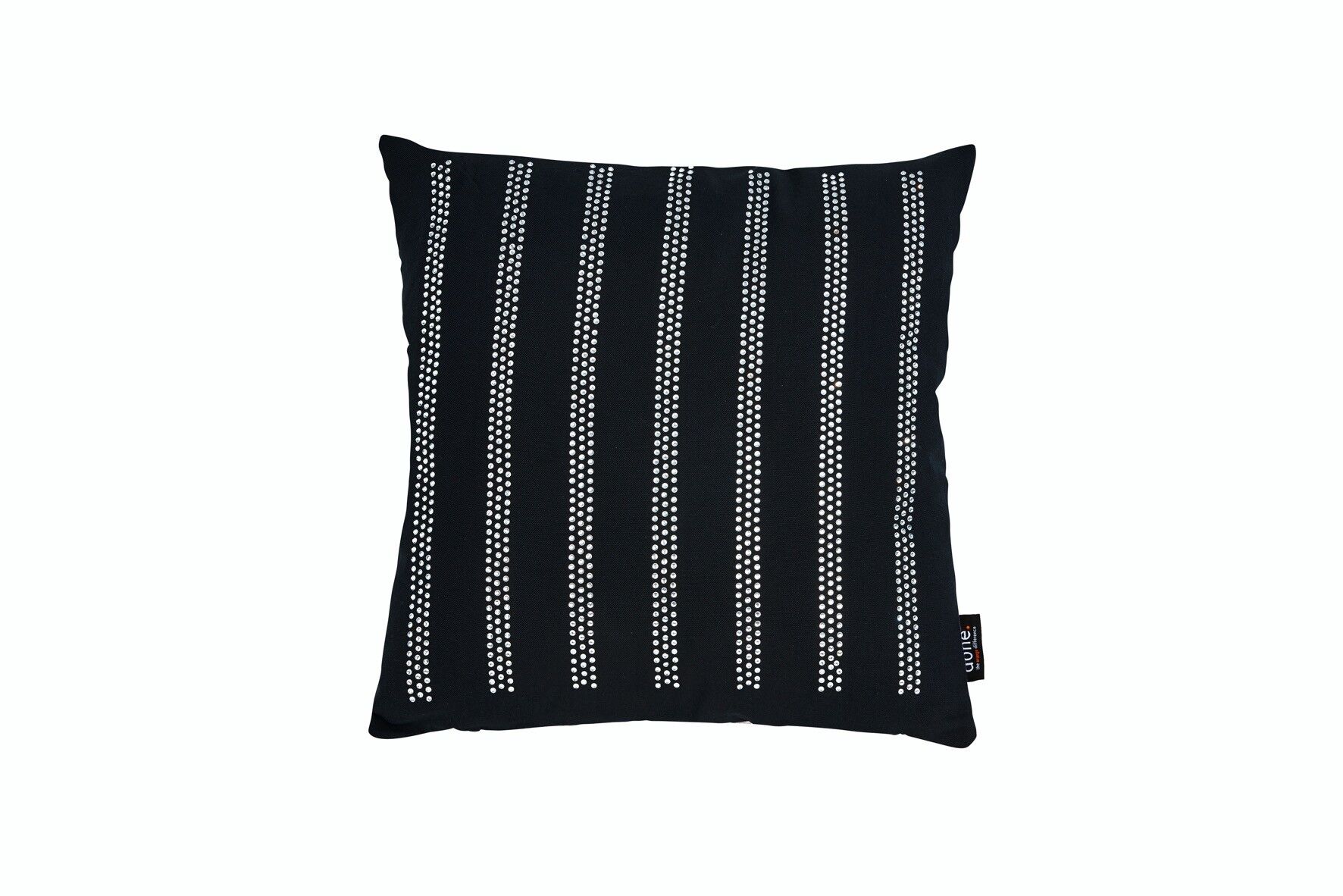 Kissen STONE mit Stasssteinchen Silber STRIPES 45x45cm