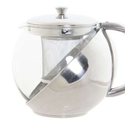 STAINLESS STEEL GLASS TEAPOT 18X13X15 1100ML INFUSER PC189482
