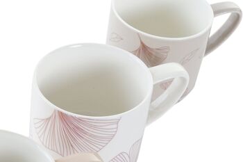 MUG SET 4 NEW BONE METAL 13X9X8 330ML OR ROSE PC189546 3