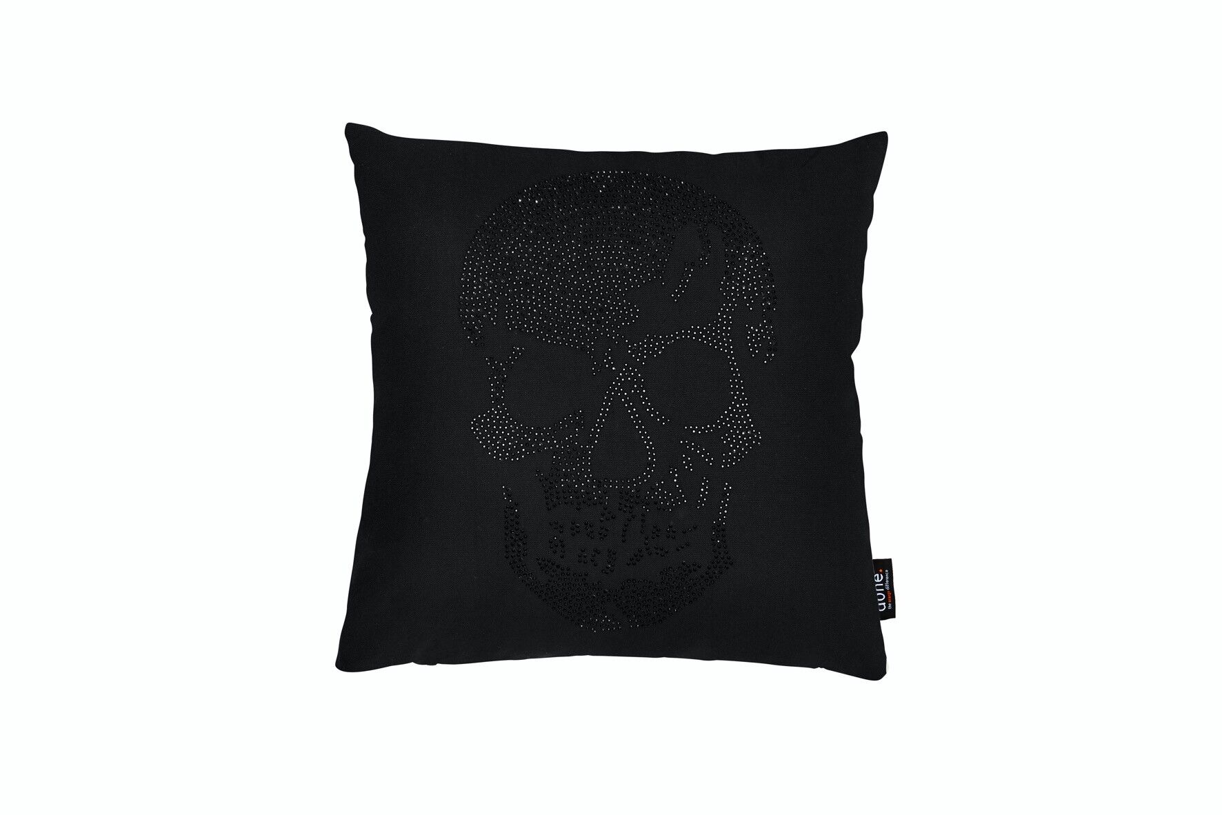 Kissen STONE mit Strasssteinchen Schwarz SKULL 45x45cm