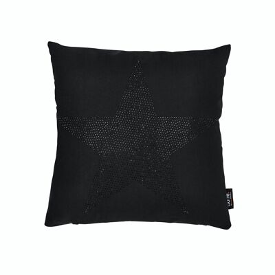 Cushion STONE with rhinestones black STAR 45x45cm