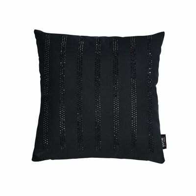 Cushion STONE with rhinestones black STRIPES 45x45cm