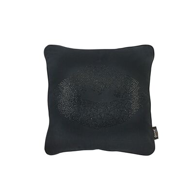 Cushion STONE with rhinestones black KISS 45x45cm